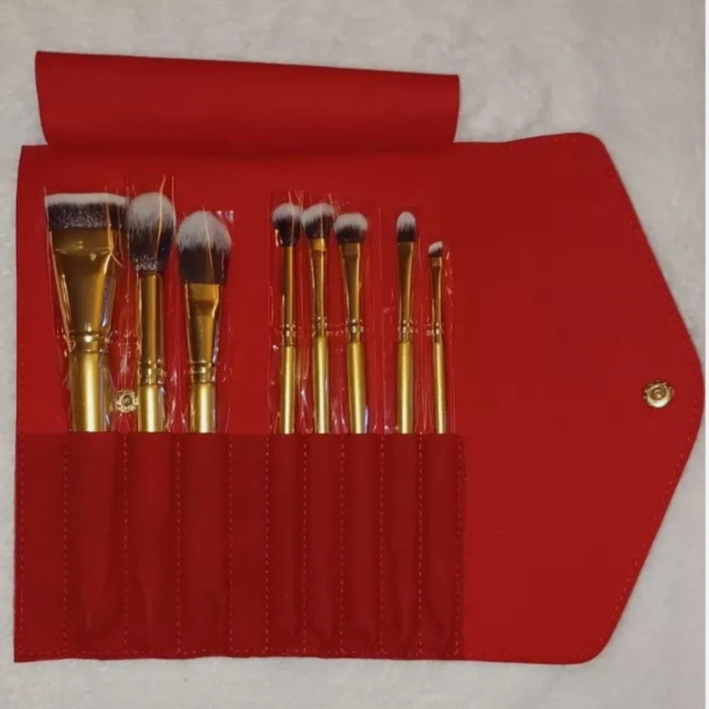 Red Makeup Brush Set with Case